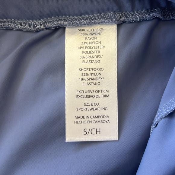 S.C.& CO. Blue /White Striped Tummy Control Skort Size S - Picture 5 of 6